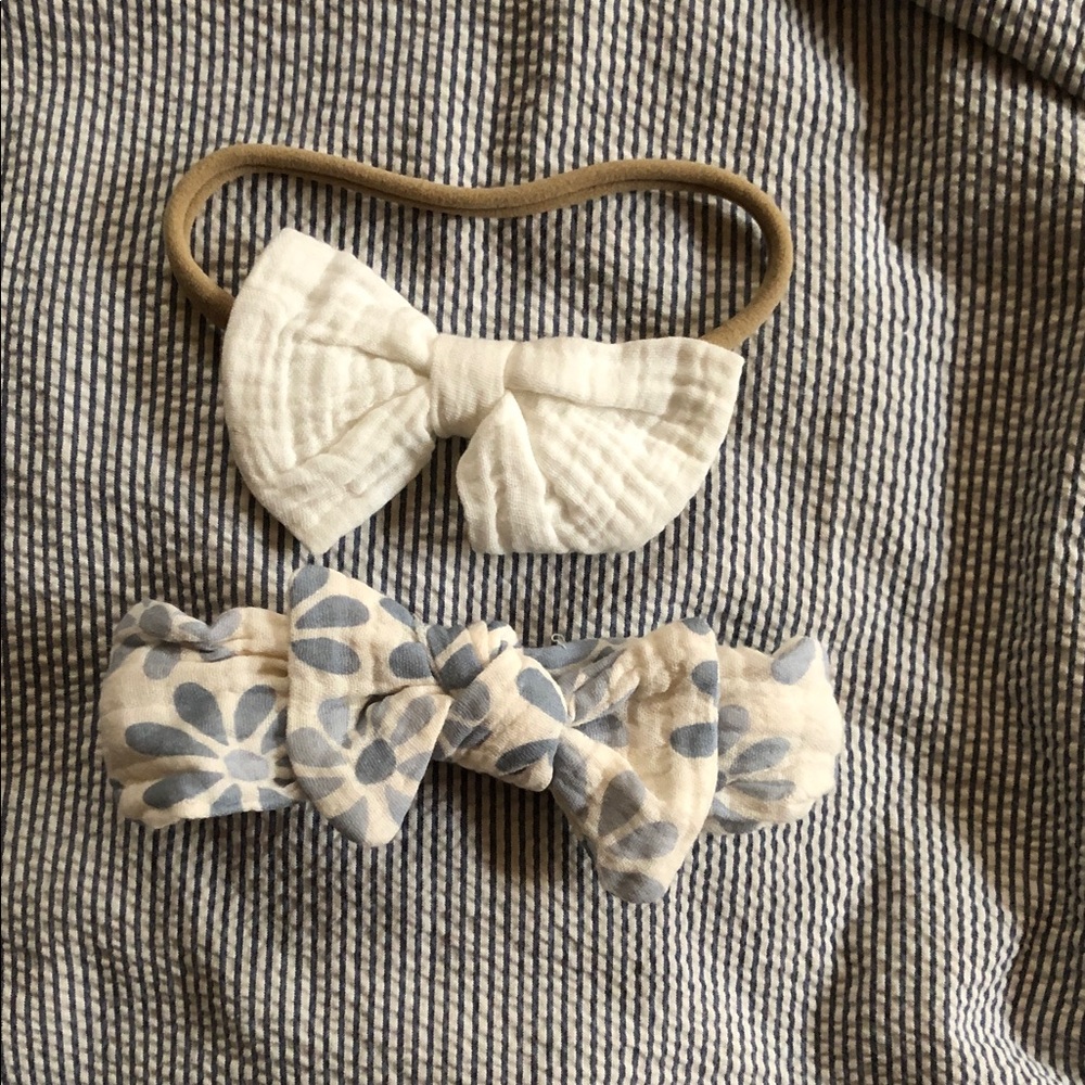 4 for $20 Floral and Cream Bow Headband Set